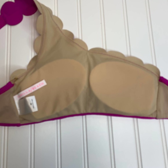 Vanilla/Beach Pink Scalloped Bikini Top - Picture 2 of 5